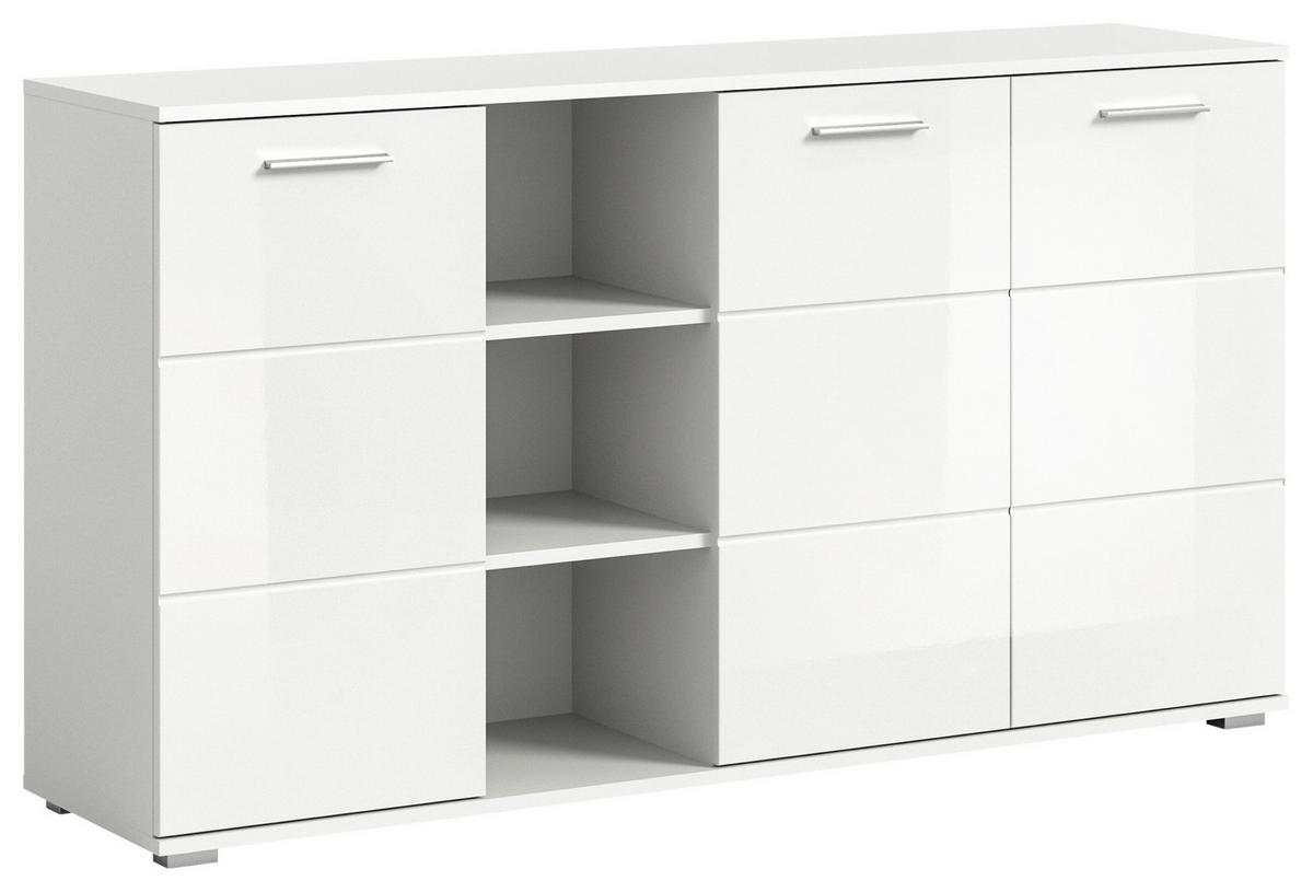 Kommode Prego - Weiß Hochglanz, Design, Holzwerkstoff (150/83/37cm) - MID.YOU