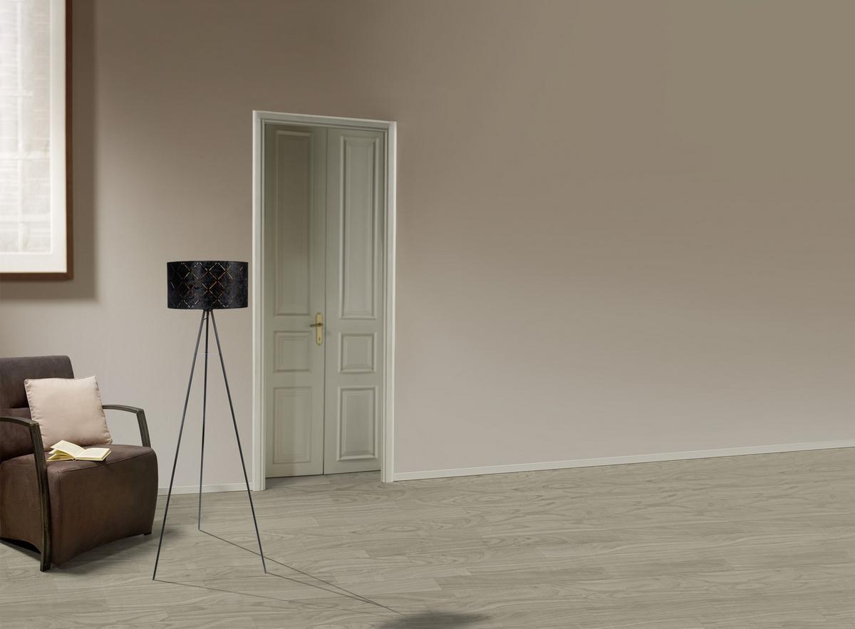 Stehlampe Lorena Schwarz, Dreibeinig Mit Samtbezug - Schwarz, ROMANTIK / LANDHAUS, Textil/Metall (69/149cm) - James Wood