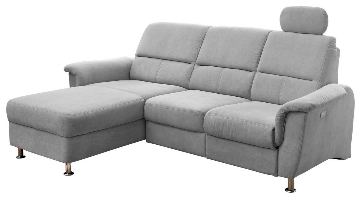 Ecksofa Mit Relaxfunktion + Usb Anschluss Parole, Mikrof. - Chromfarben/Silberfarben, MODERN, Textil (165/231cm) - Livetastic