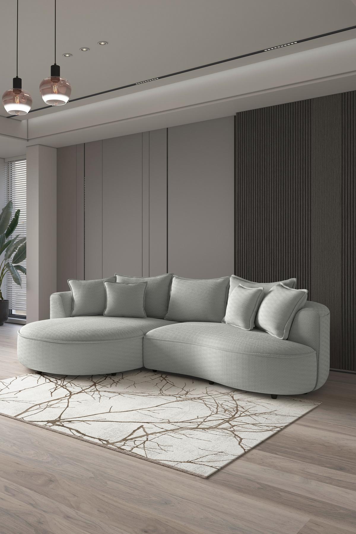 Rohová sedačka LEVI, ľavá, jadeitovozelená, so 7 vankúšmi - čierna/jadeitovozelená, Modern, textil/plast (168/287cm)