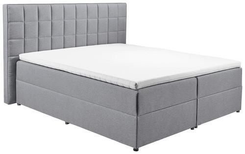 Boxspring postel ALASKA 180x200 cm šedá - šedá, Basics, kompozitní dřevo/textil (180/200cm) - MID.YOU