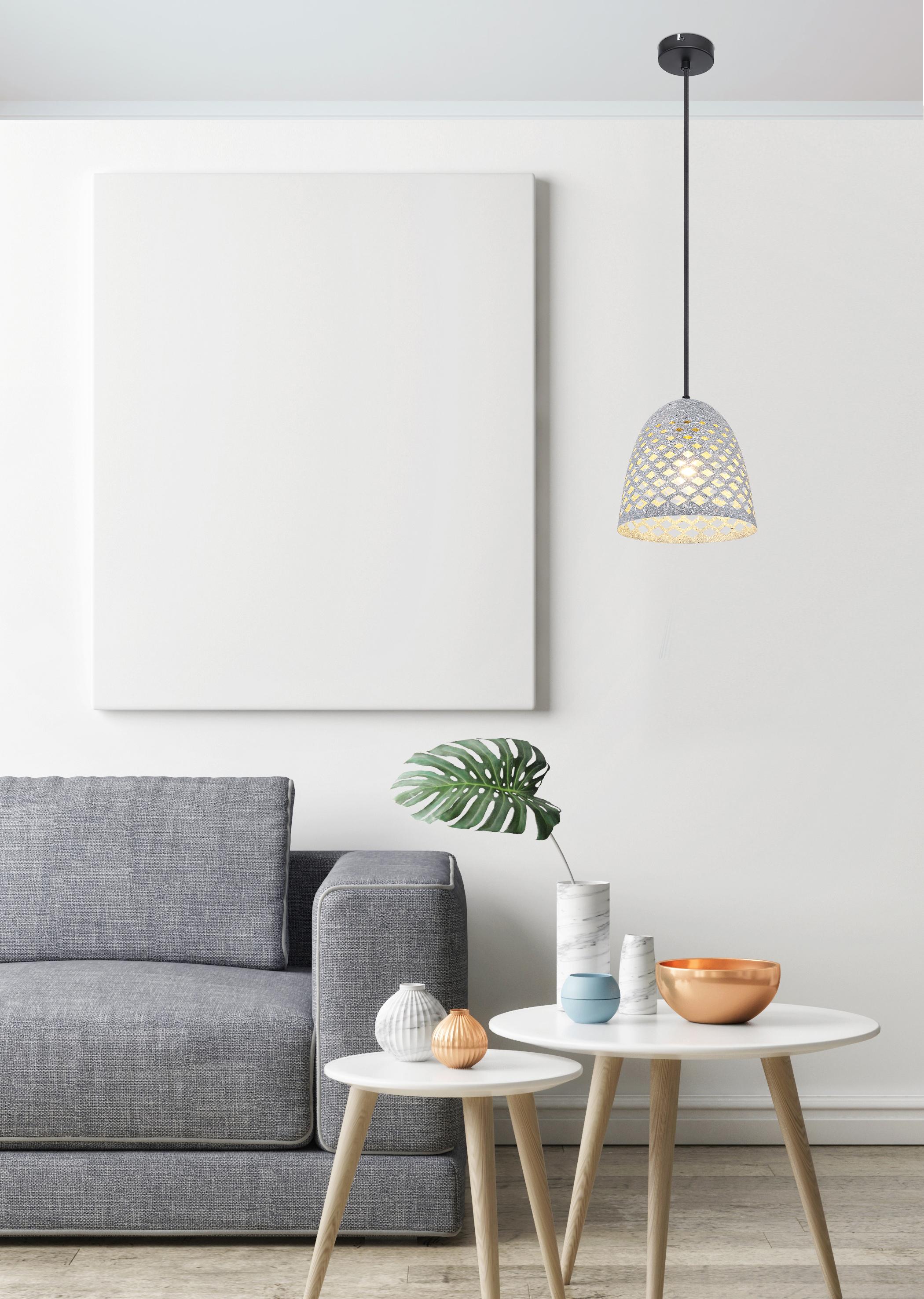 Hängeleuchte Vision H: 120 cm 1-Flammig, Schwarz/Grau