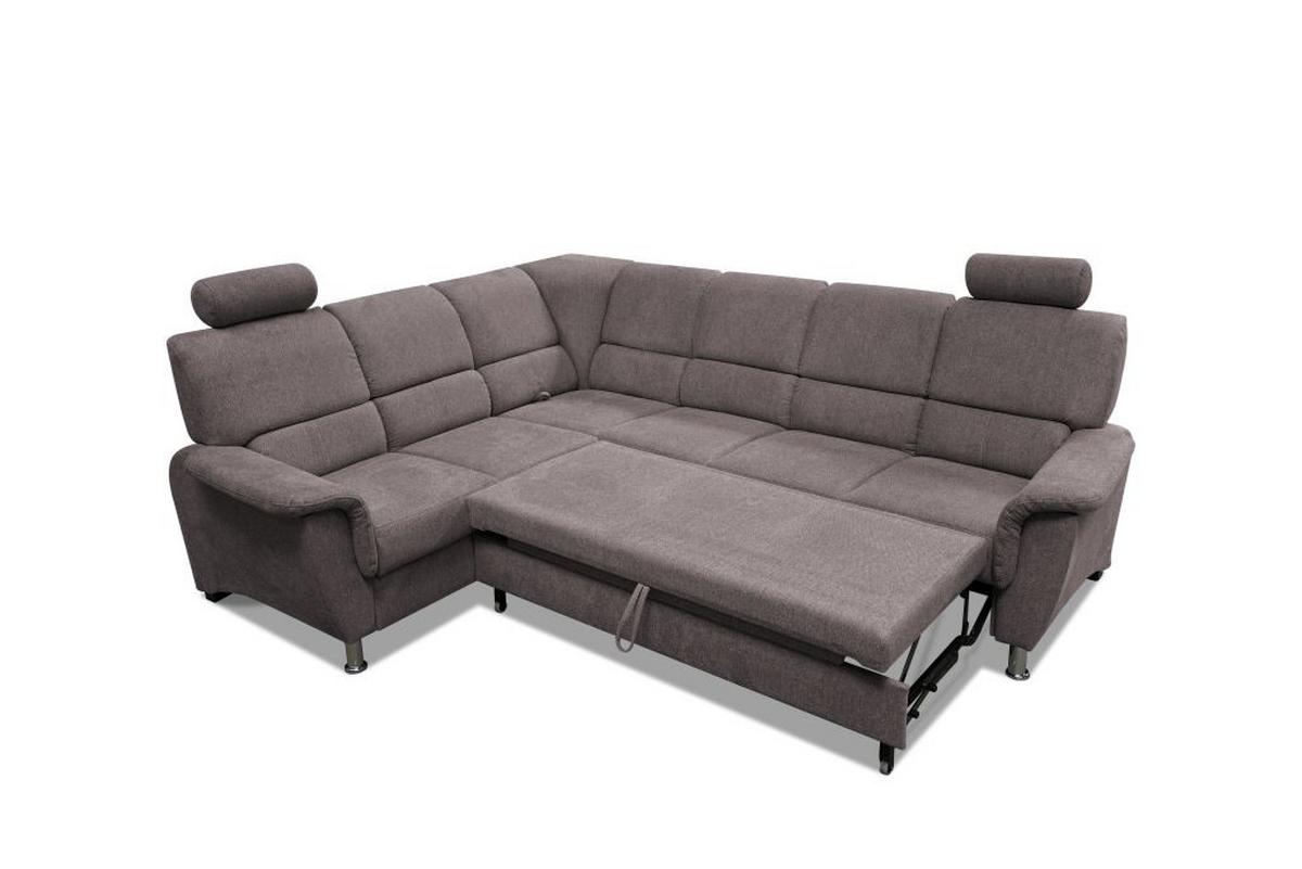 Sedačka MARSYLIA, ľavá, sivohnedý velúr, s relax.rohom - černá/barvy stříbra, Design, kov/dřevo (216/270cm) - MID.YOU