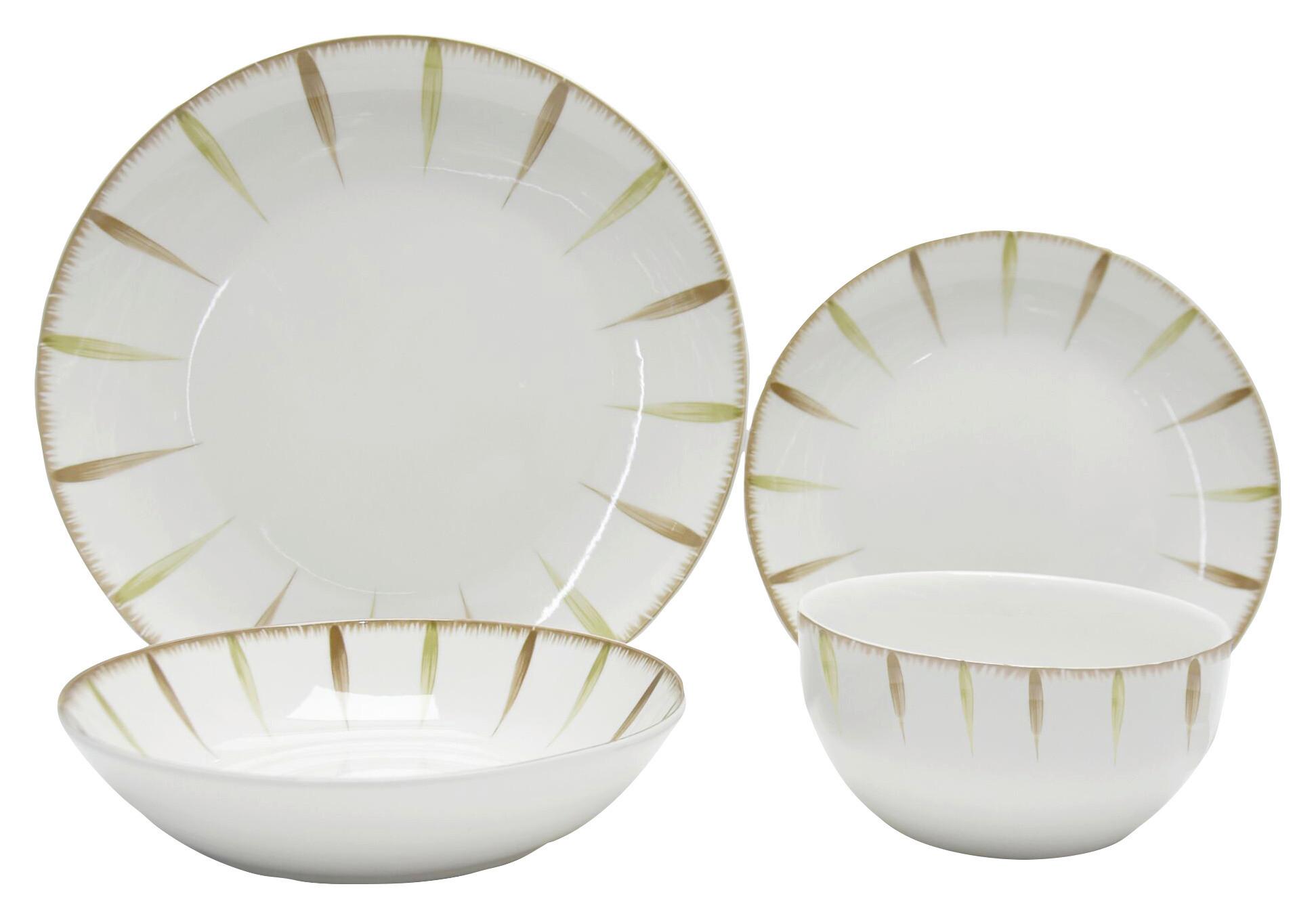 Tafelservice Mika - Braun/Weiß, Basics, Keramik - Luca Bessoni