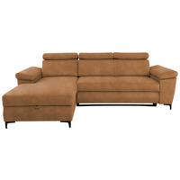 Eckschlafsofa Santi Bernsteinfarben S: 176/258 cm - Bernsteinfarben/Schwarz, MODERN, Textil (176/258cm) - MID.YOU