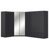 Eckkleiderschrank Costa Grau B: 208 Cm - Grau, MODERN, Holzwerkstoff (208/197/298cm) - Rauch Möbel