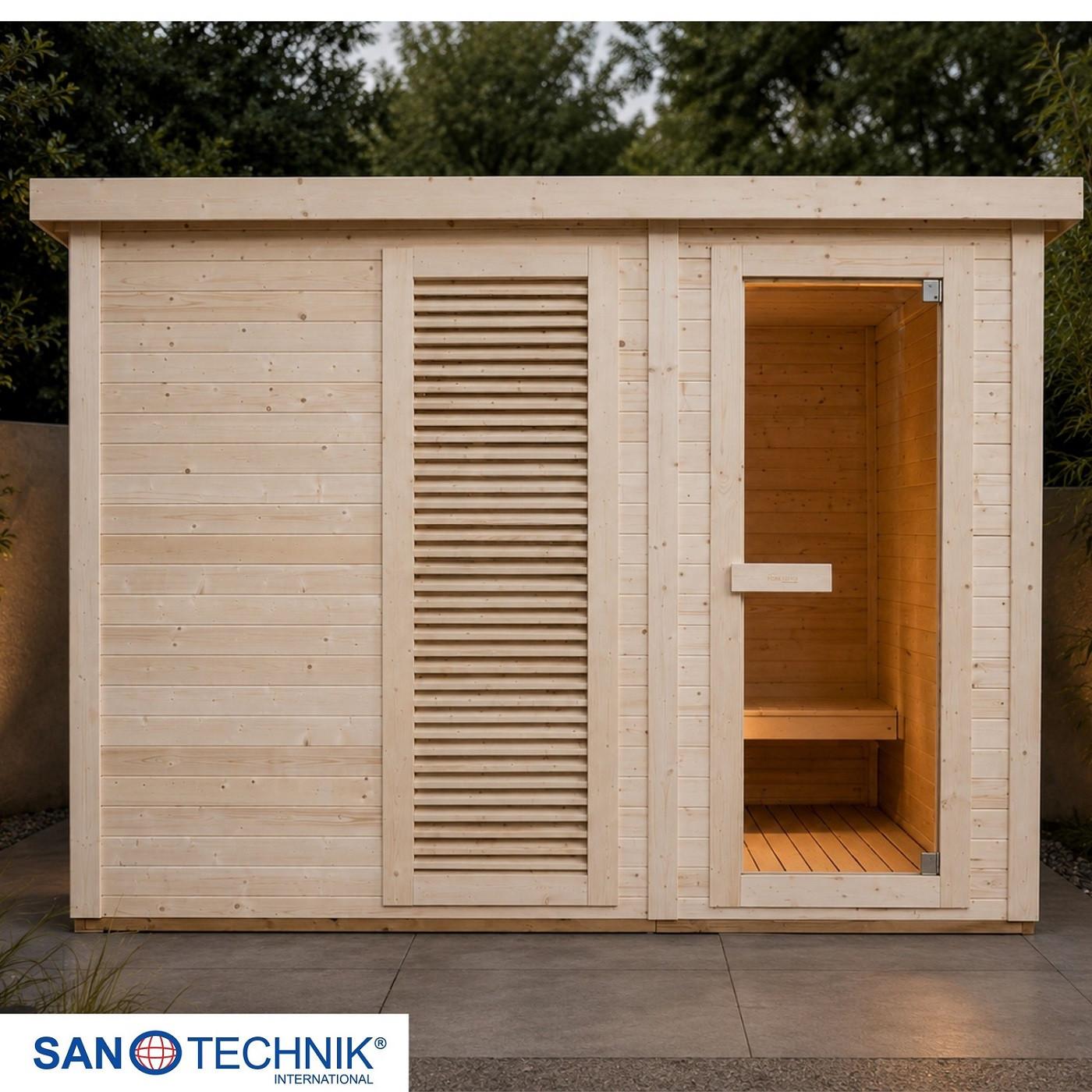 SAUNA Vaasa Naturfarben B: 230 cm - Naturfarben, KONVENTIONELL, Holz (310/230/219,5cm) - Sanotechnik
