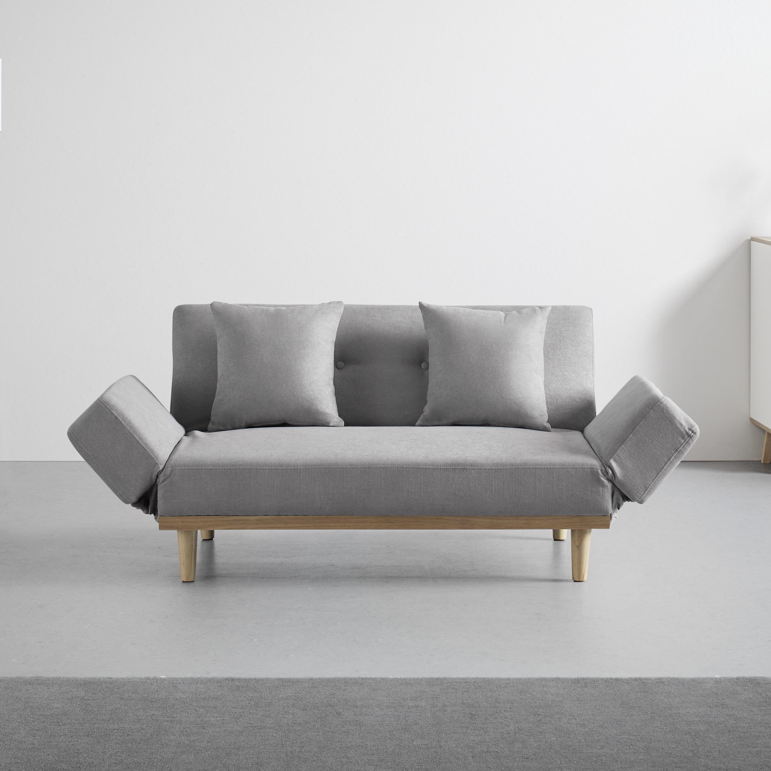 Rozkladacia Pohovka Felicia Svetlosivá - svetlosivá, Moderný, drevo/textil (134/62/72cm) - Bessagi Home