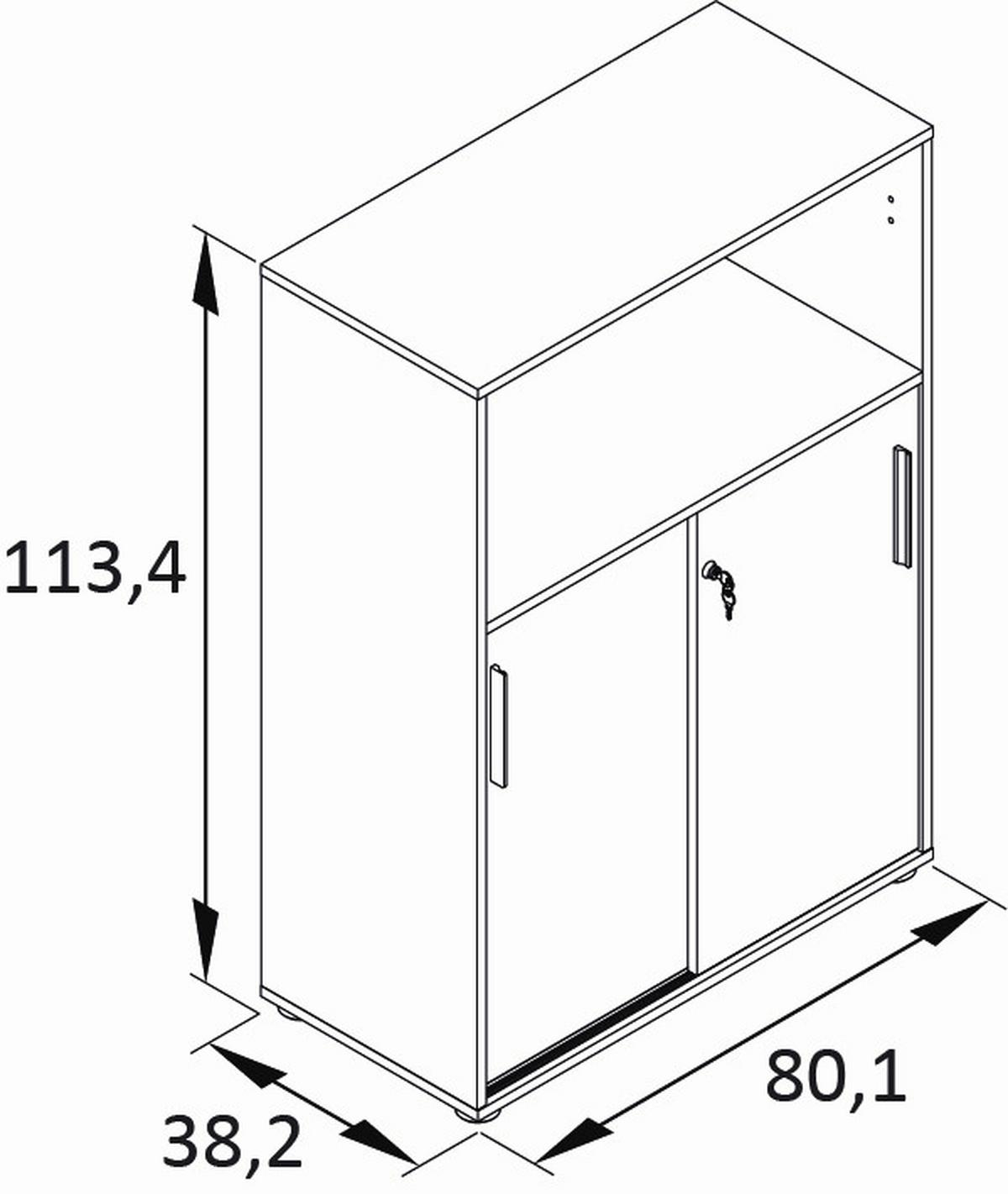 AKTENSCHRANK Metz Anthrazit/Beige B: 80,1cm - Beige/Anthrazit, MODERN, Holzwerkstoff (80,1/113,4/38,2cm) - MID.YOU