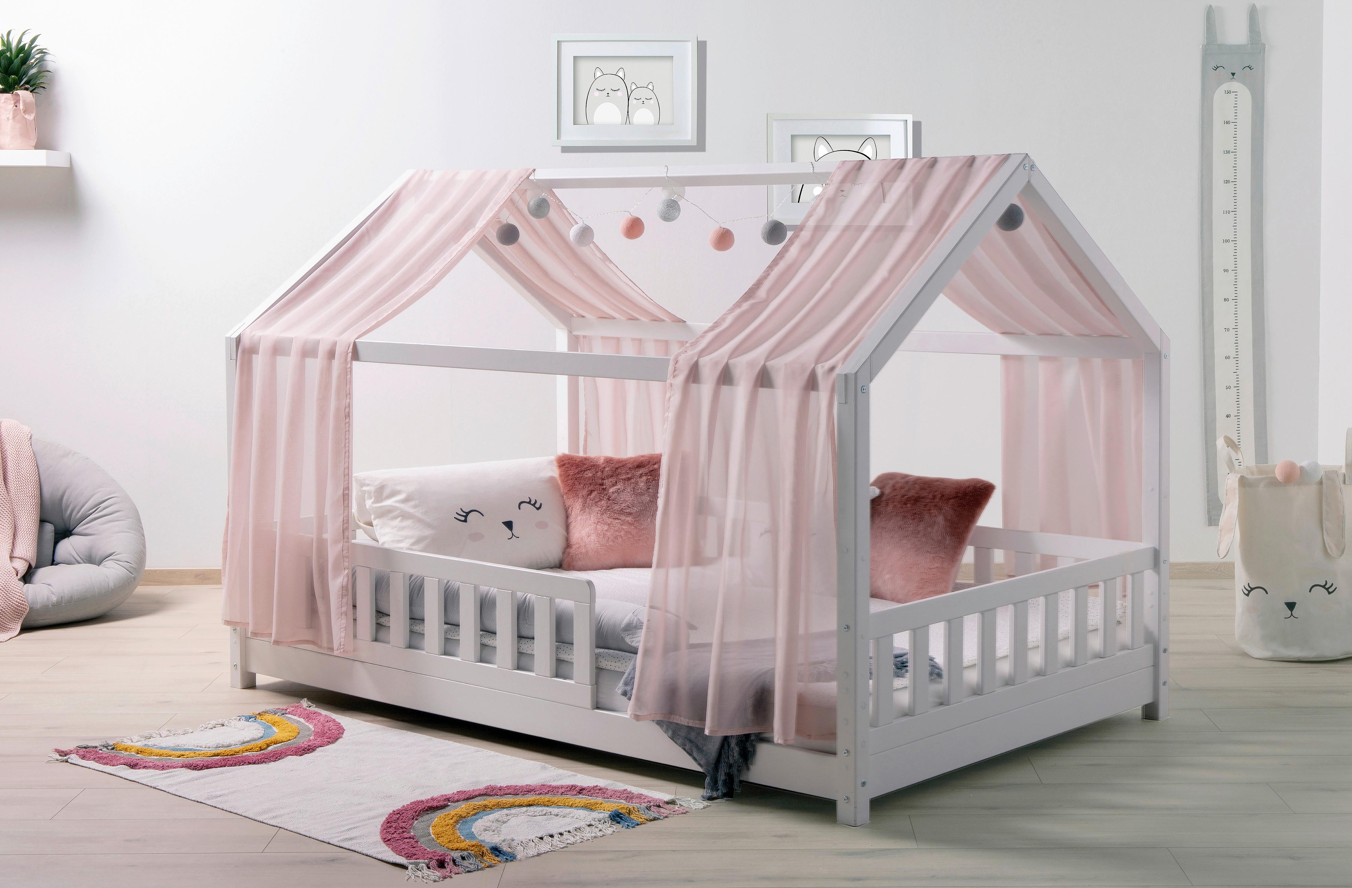 Hausbett Kim Altrosa/Weiß 140x200cm - Altrosa/Weiß, MODERN, Holz/Textil (140/200cm) - Livetastic