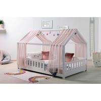 Hausbett Kim Altrosa/Weiß 100x200cm - Altrosa/Weiß, MODERN, Holz/Textil (100/200cm) - Livetastic