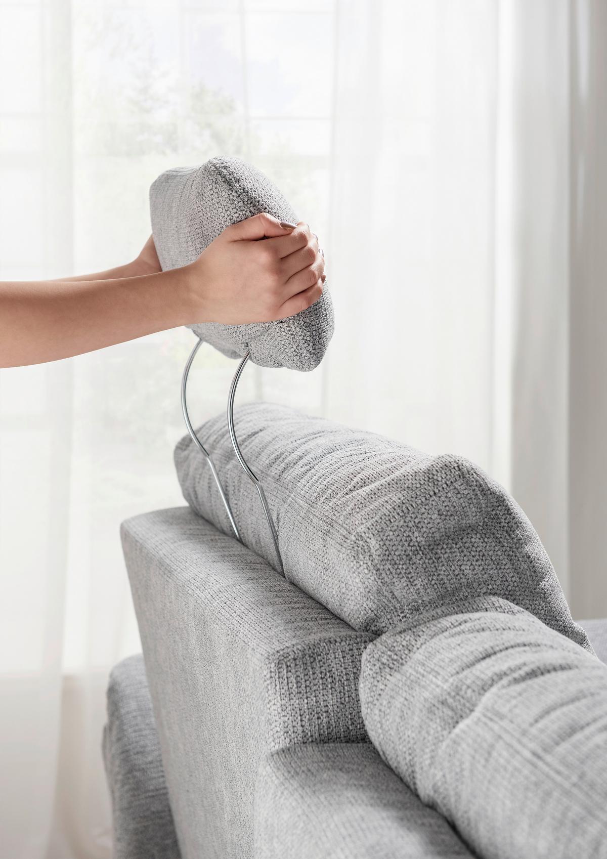 Ecksofa Brizzini mit Schlaf- Funktion, Silberfarben,250x176 - Silberfarben/Naturfarben, MODERN, Textil (250/176cm) - Livetastic