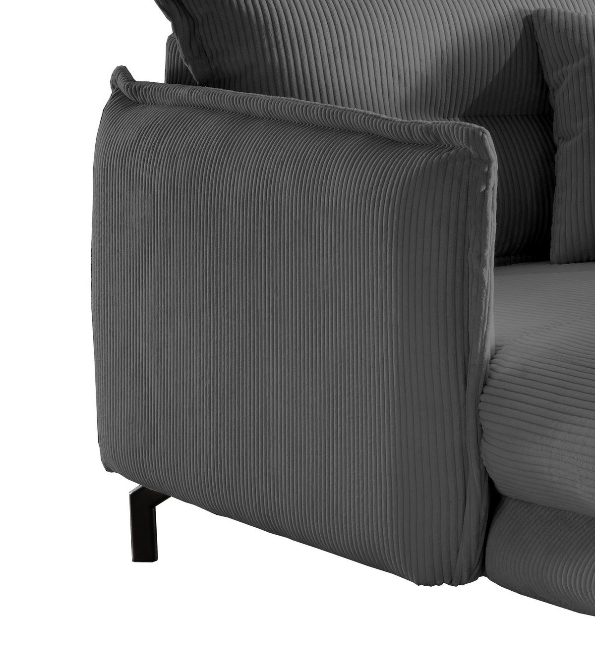 XXL-Sessel Lava Grau B: 111 cm - Schwarz/Grau, MODERN, Textil (111/101/167cm) - Livetastic