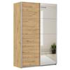 Schwebetürenschrank + Spiegel B: 136cm Feldkirch Eiche Dekor - Silberfarben/Eiche Artisan, MODERN, Holzwerkstoff (136/210/62cm)