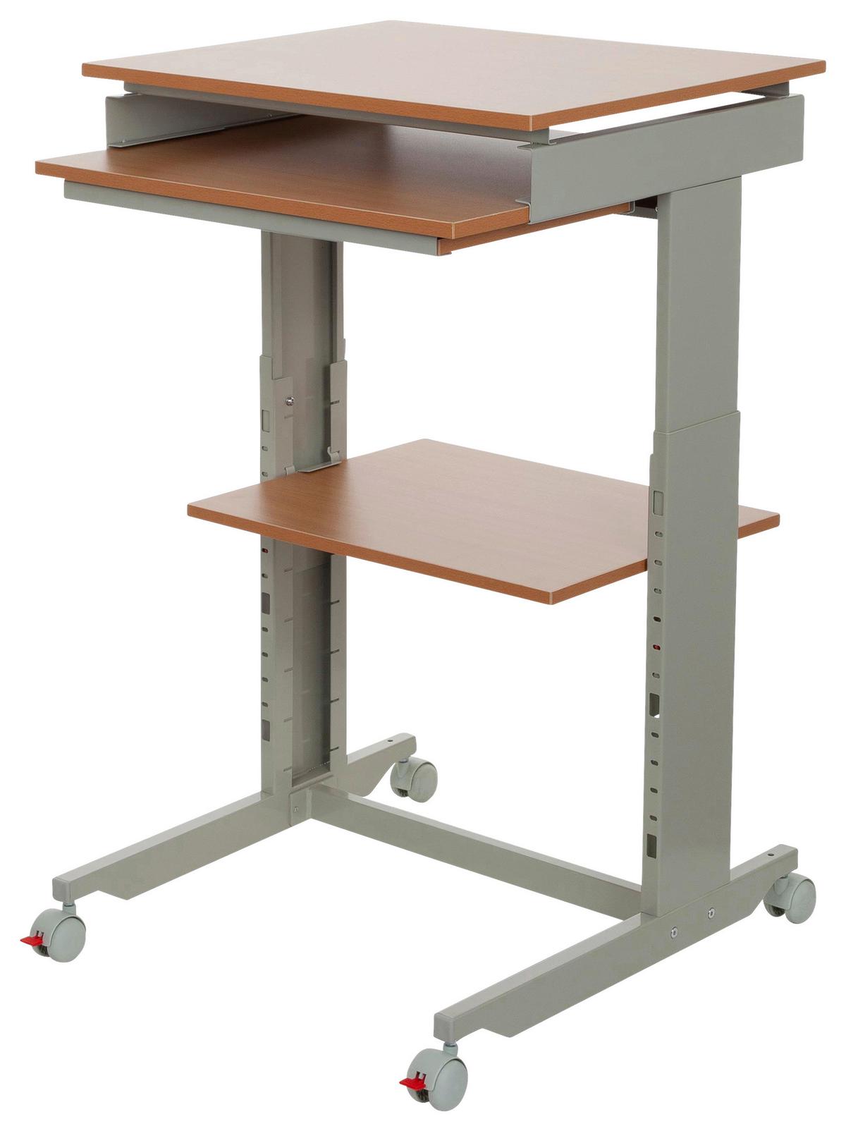 Schreibtisch B 50cm H 71,5 - 107,5 Cm Grau/buche Dekor - Buchefarben/Grau, Basics, Holzwerkstoff/Kunststoff (60/71,5-107,5/50cm) - MID.YOU