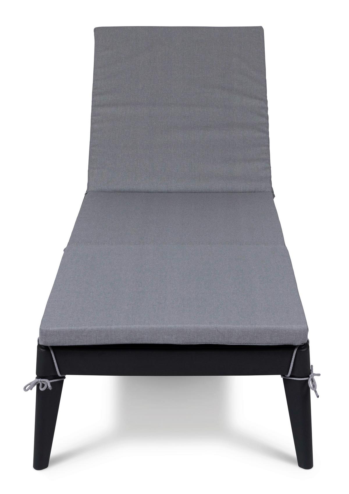 Sonnenliege Sirolo Kunststoff, Verstellbar - Anthrazit, Basics, Kunststoff (186/60/32,5cm)