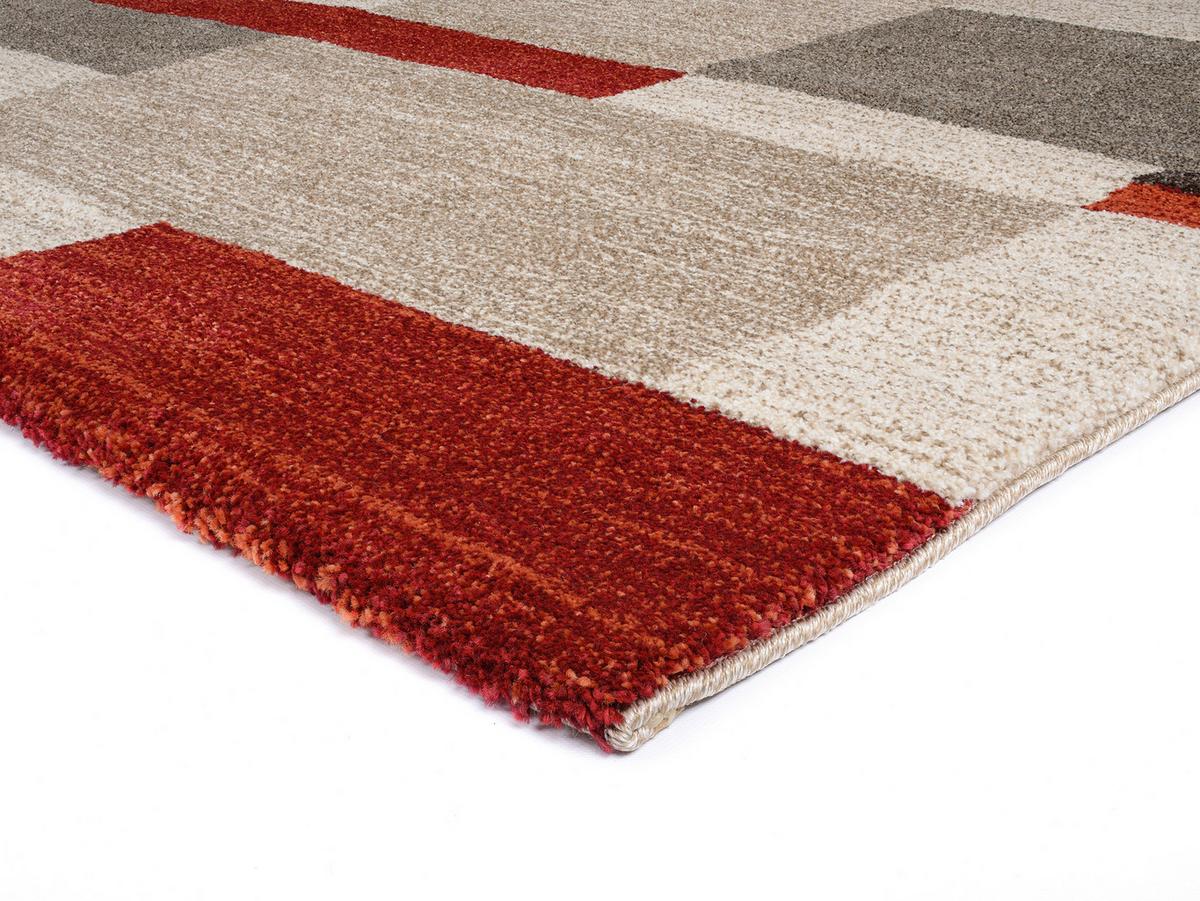 Webteppich Palazzo Bloc Braun/Rot/Beige 200x290 cm - Beige/Rot, KONVENTIONELL, Textil (200/290cm) - Novel