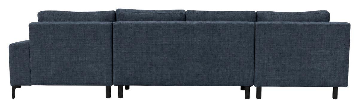 Wohnlandschaft Arizona mit Schlaffunktion, marineblau - Blau/Schwarz, KONVENTIONELL, Textil (196/339/165cm)