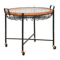 Couchtisch Cebu With Glass Schwarz, Naturfarben B: 70,5cm - Schwarz/Naturfarben, Basics, Glas/Holz (70,5/57/65cm)