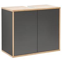 Waschbeckenunterschrank Push-To-Open Finn B: 60 cm - Eichefarben/Anthrazit, MODERN, Holzwerkstoff (60/50/30,5cm) - MID.YOU