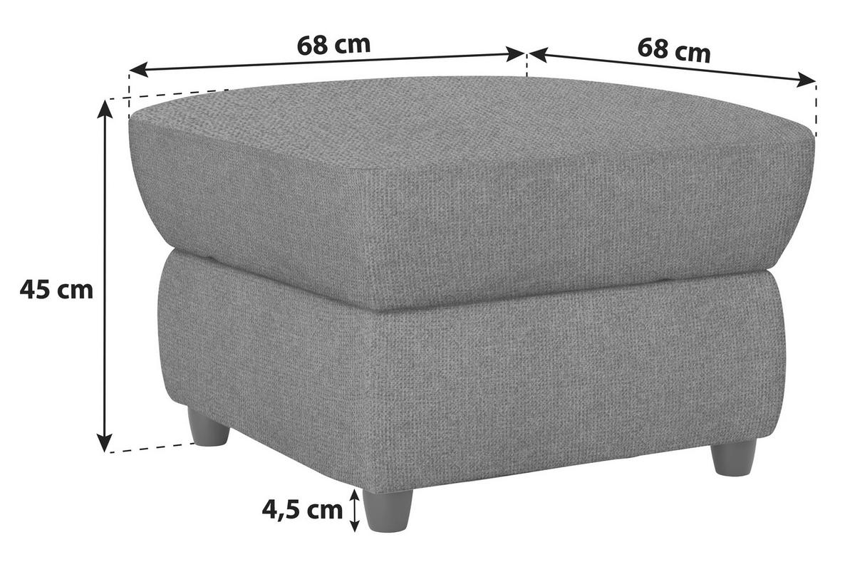 Polsterhocker Boston Braun Chenille - Schwarz/Braun, KONVENTIONELL, Textil (68/45/68cm) - Livetastic