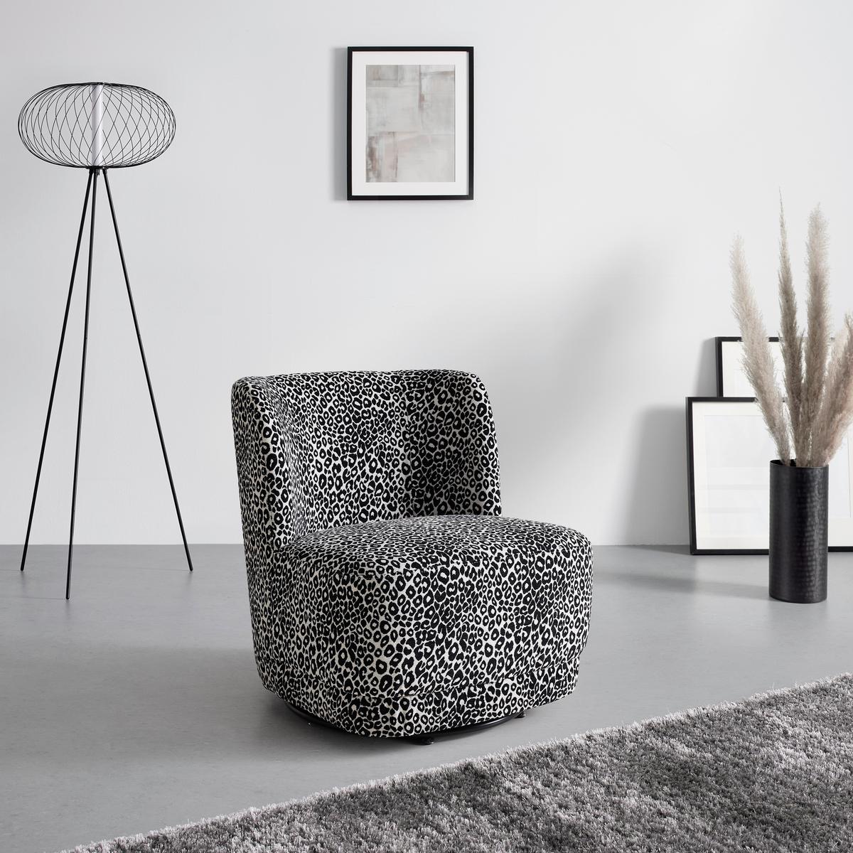 Designové křeslo BACA, černo-bílá žin., max. 140 kg - bílá/černá, Lifestyle, kov/dřevo (66/75/72cm) - Mömax
