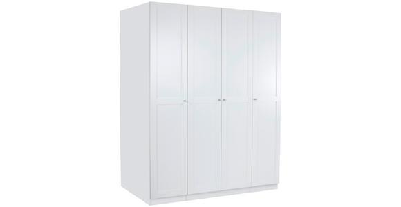 Drehtürenschrank Mit Soft-Close 182cm Unit Weiß Dekor - Weiß, MODERN, Holzwerkstoff (182,2/210/58,3cm) - Ondega