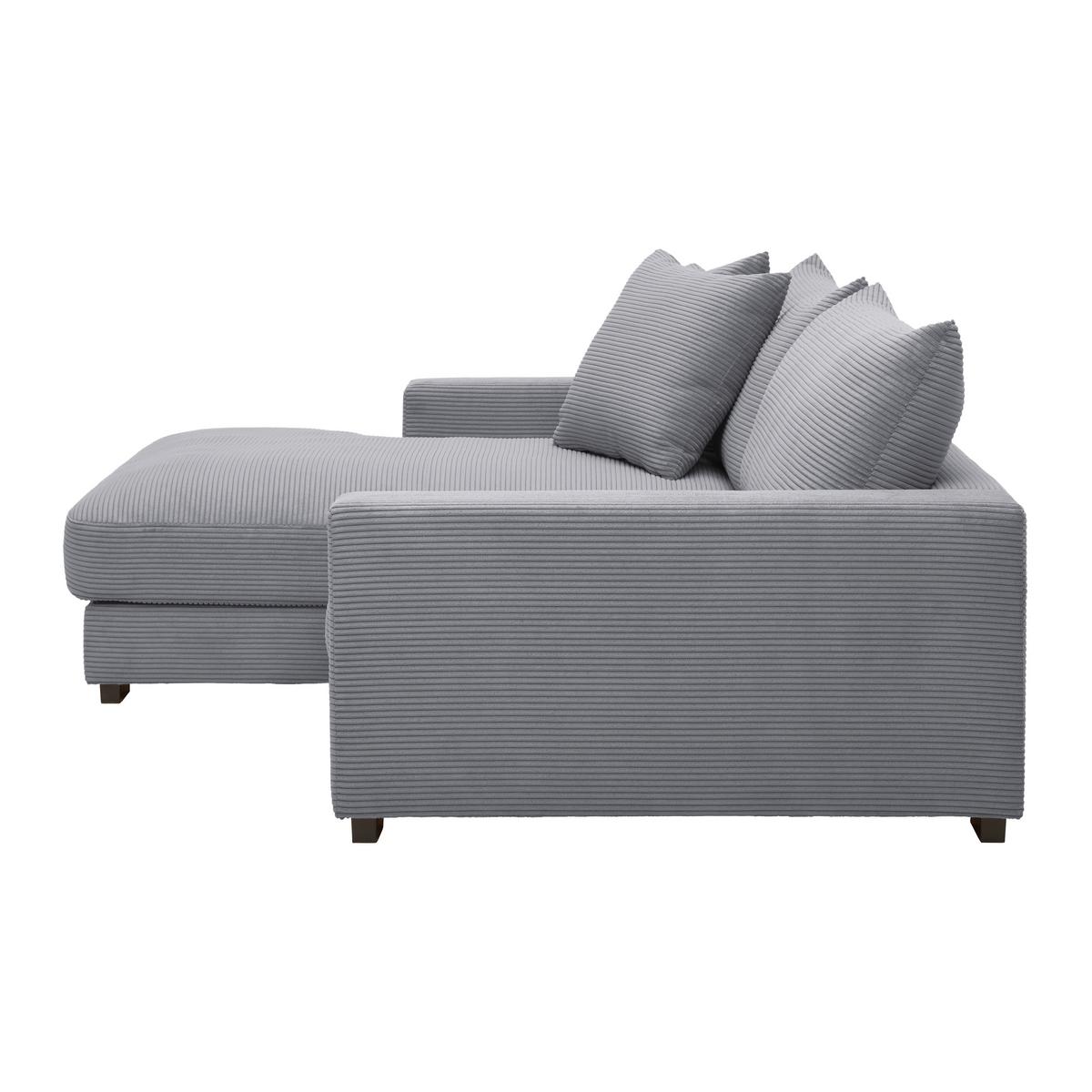 Rohová sedačka PEDRO, ľavá, sivý menčester - sivá, Modern, textil (180/265cm) - Mömax