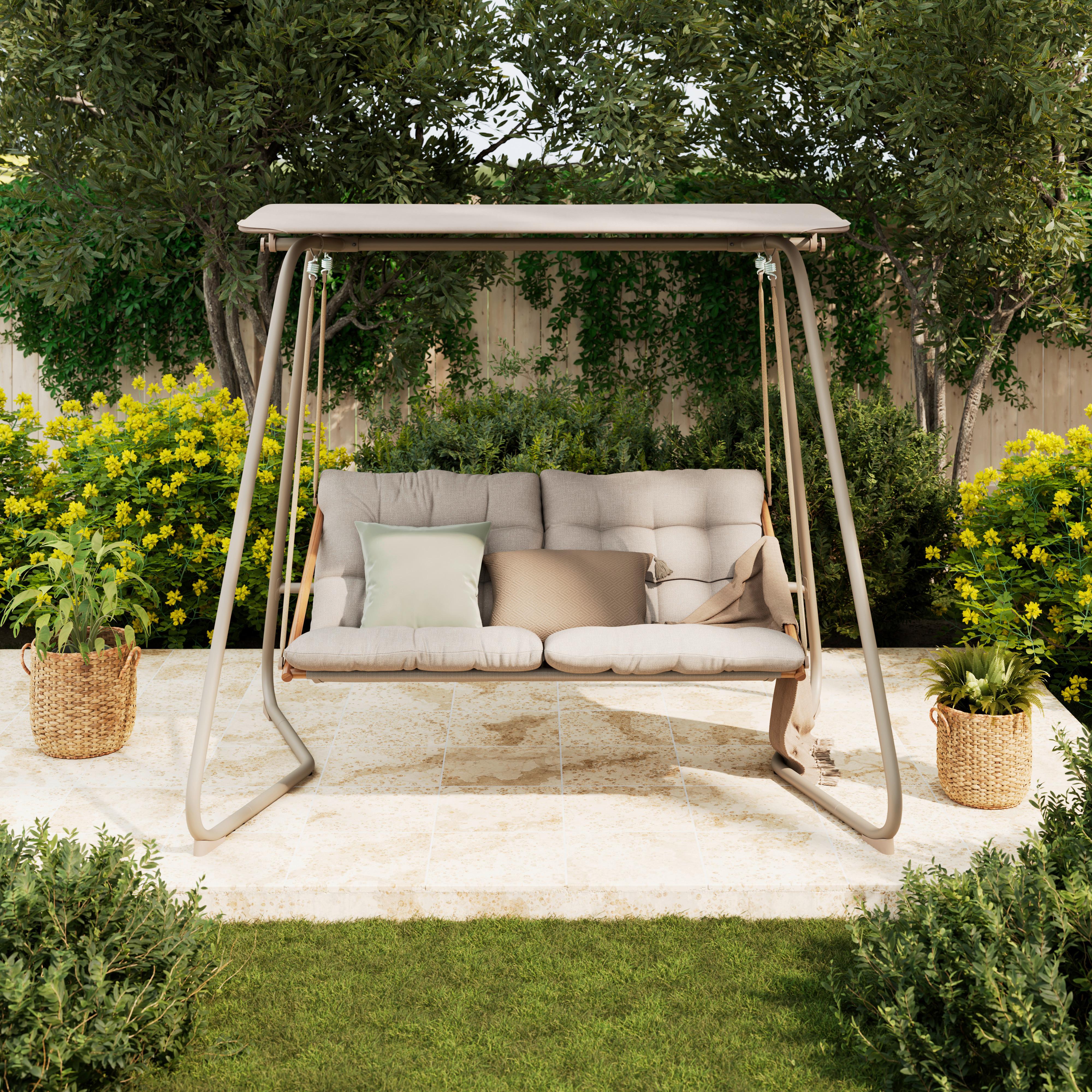 HOLLYWOODSKA HOJDAČKA CARINA - hnedá/sivá, Modern, kov/textil (214/154/202cm) - Mömax