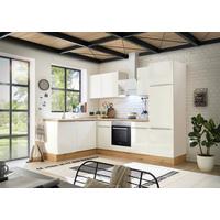 Eckküche mit Geräten 280x170 cm Weiß/Eiche Dekor, Modern - Weiß Hochglanz/Weiß, LIFESTYLE, Holzwerkstoff (170/280cm) - Respekta
