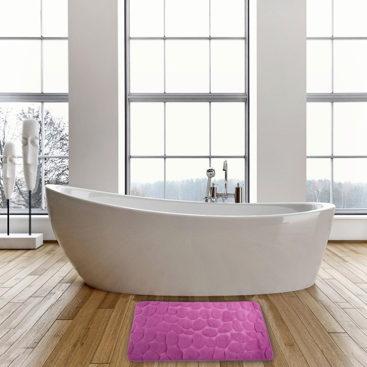 BADEMATTE GALETS VIOLETT - Violett, MODERN, Textil (50/80cm) - MSV