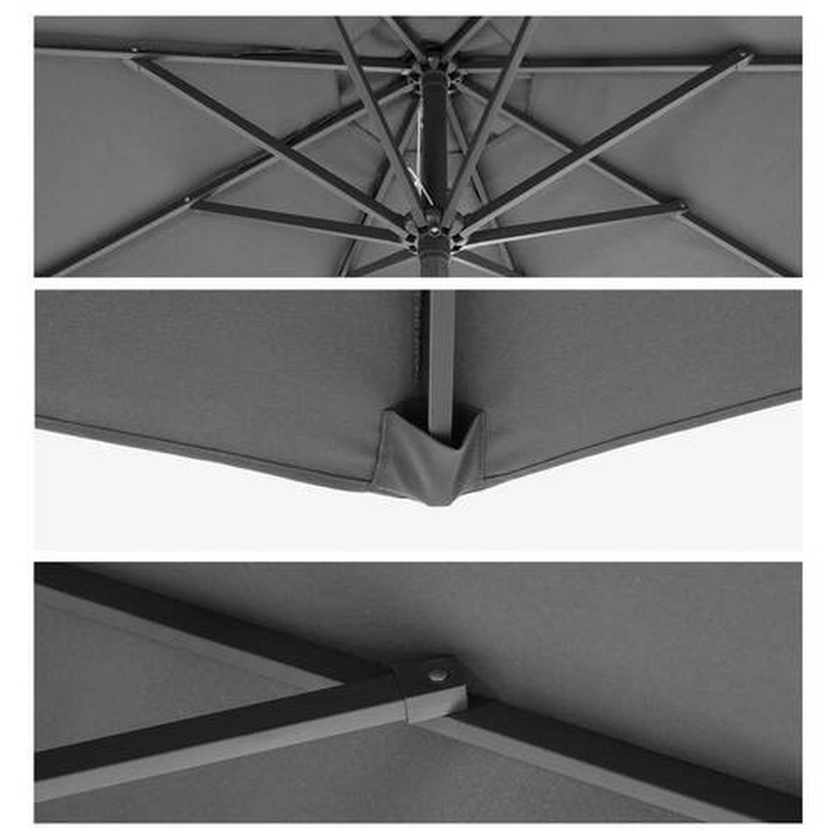 Sonnenschirm Grau Schwarz Bxl: 300x300 Cm - Schwarz/Grau, Basics, Textil/Metall (300/300cm) - Modante