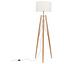 Stojací Lampa Goa - bílá/černá, Moderní, dřevo/textilie (40/156cm) - Modern Living Stojací Lampa Goa - bílá/černá, Moderní, dřevo/textilie (40/156cm) - Modern Living