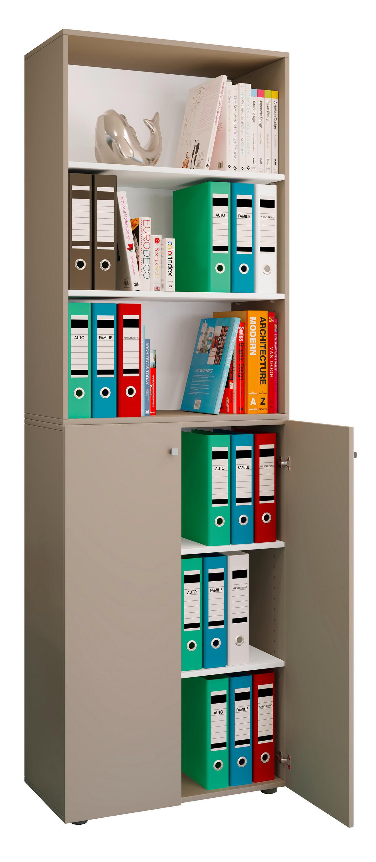 Aktenschrank Lona Grau, Weiß B: 70 Cm - Weiß/Grau, Design, Holzwerkstoff (70/220/39cm) - MID.YOU