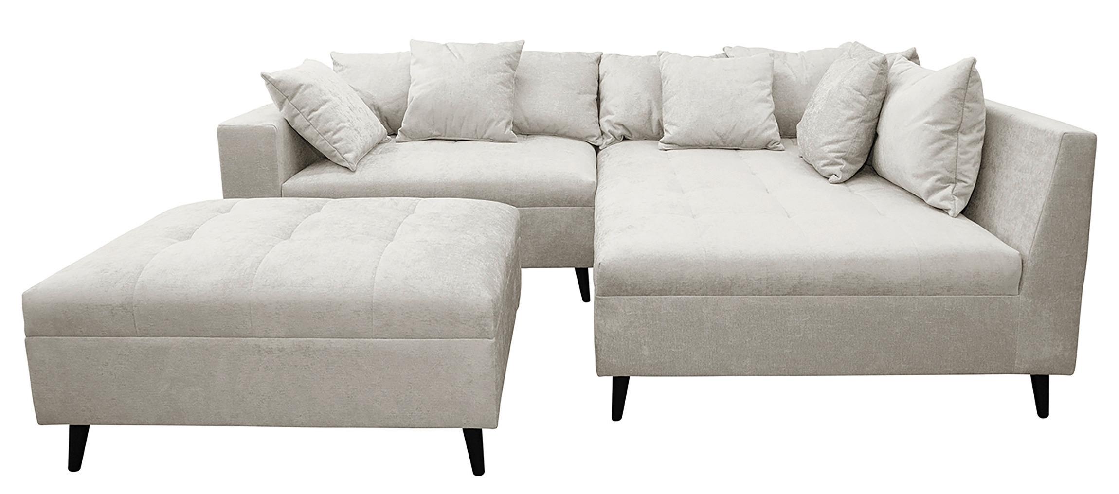 Ecksofa Pruno, Hellgrau S: 247x174 Cm - Hellgrau/Schwarz, Design, Textil (247/174cm) - MID.YOU