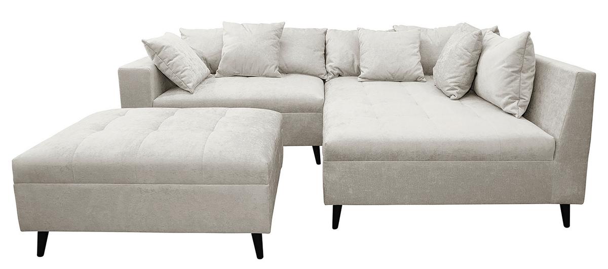 Ecksofa Pruno, Hellgrau S: 247x174 Cm - Hellgrau/Schwarz, Design, Textil (247/174cm) - MID.YOU