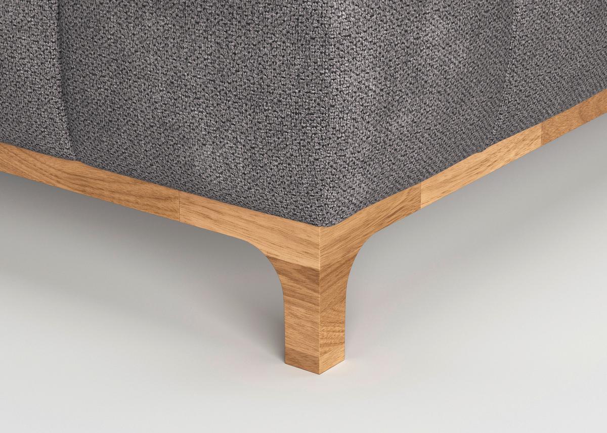 Boxspringbett Moon mit Topper 160x200 cm - Dunkelgrau/Eichefarben, MODERN, Holz/Holzwerkstoff (160/200cm) - MID.YOU