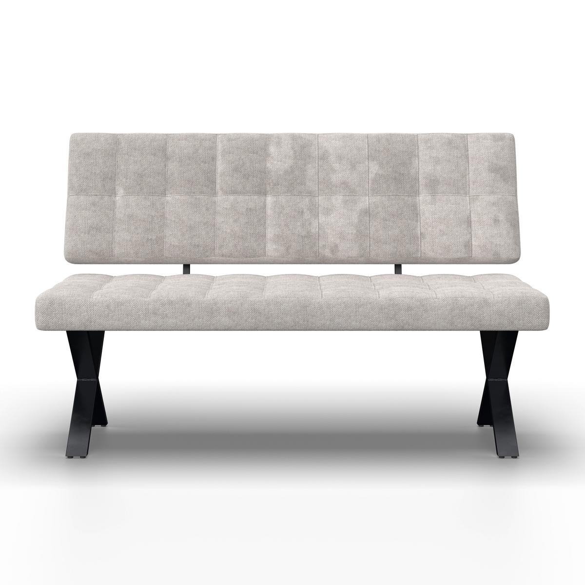 SEDACÍ LAVICE NOVA - černá/světle šedá, Moderní, kov/dřevo (140/97/64cm) - Bessagi Home