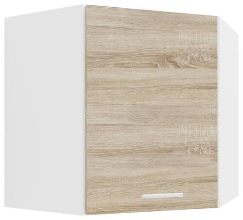 Eckoberschrank Esilo B: 57 cm Weiß/Eiche Dekor - Weiß/Sonoma Eiche, KONVENTIONELL, Holzwerkstoff (57/60/57cm) - MID.YOU