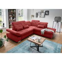 Ecksofa Dalida Rot S: 280x254 Cm - Chromfarben/Rot, MODERN, Textil (280/254cm) - Livetastic