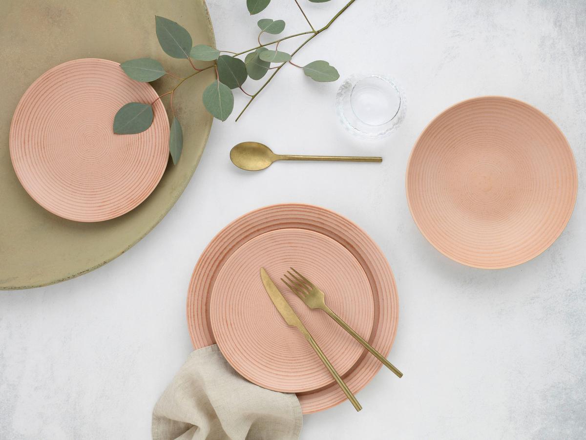 Tafelservice Catania Peach 12-Tlg., Rosa - Rosa, Basics, Keramik - Creatable