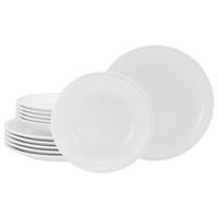 Tafelservice Milano 12-Tlg. Keramik, Weiß - Weiß, Basics, Keramik - Creatable