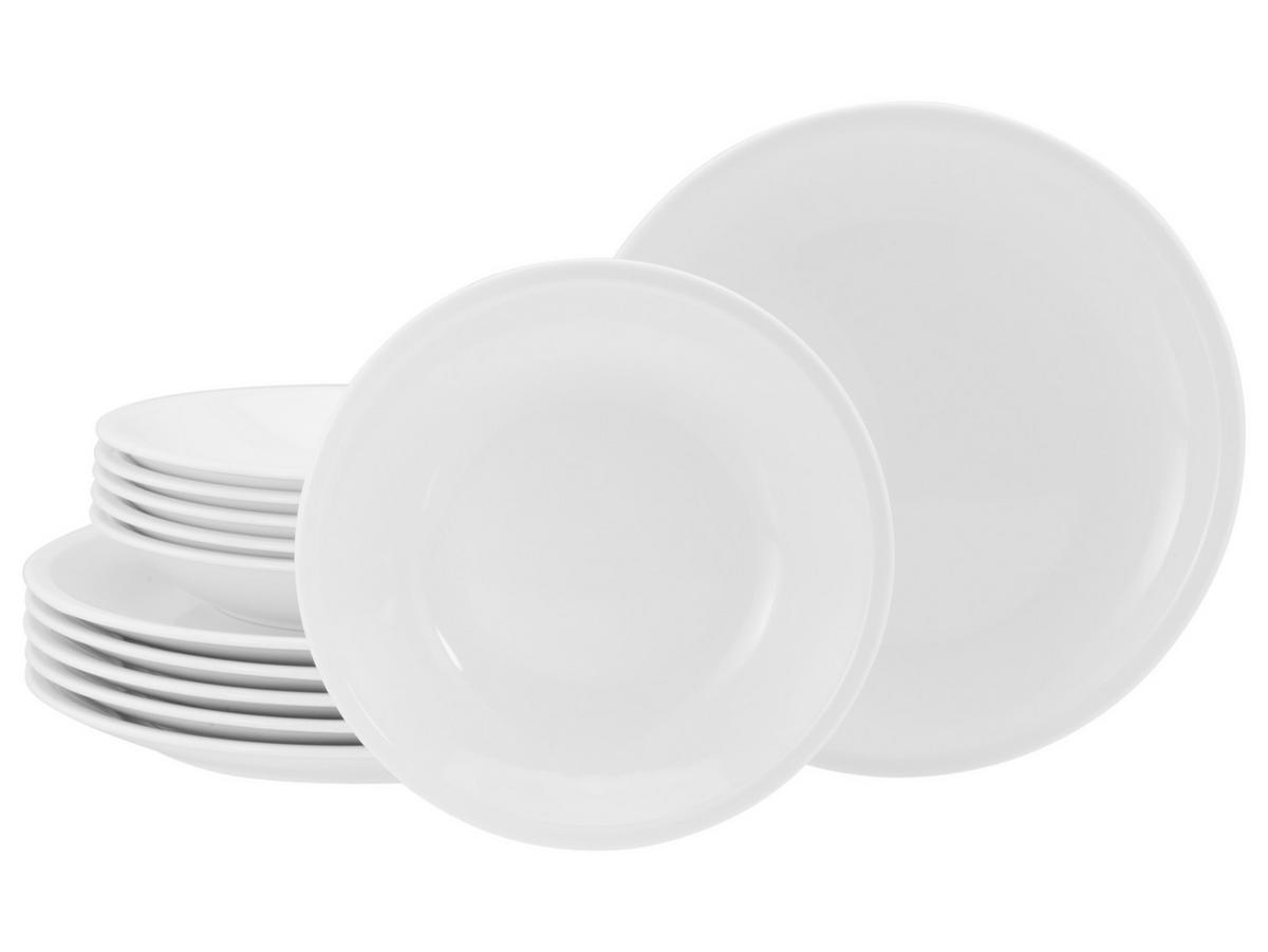 Tafelservice Milano 12-Tlg. Keramik, Weiß - Weiß, Basics, Keramik - Creatable