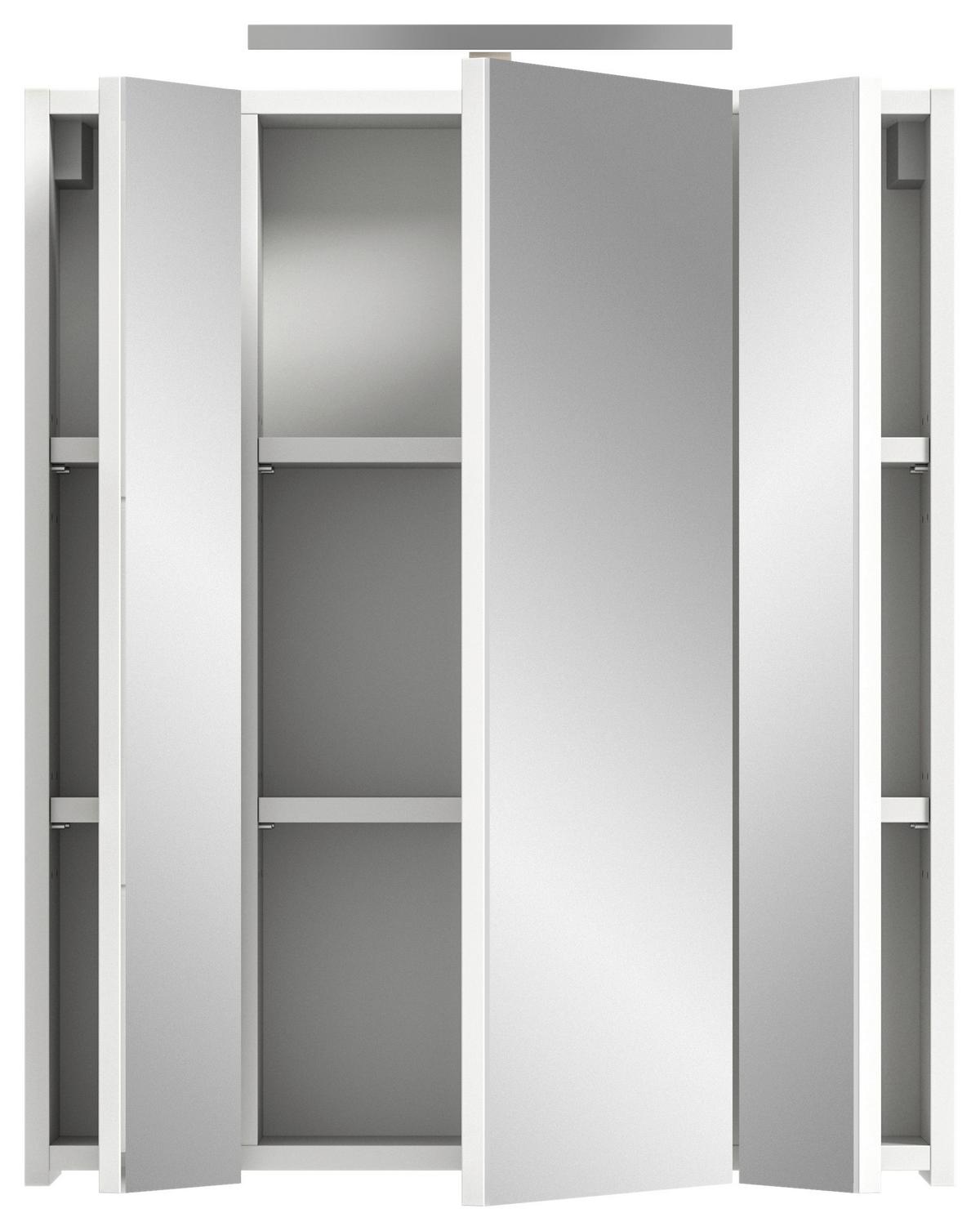 Spiegelschrank Ice Weiß Hg B: 60 cm - Weiß Hochglanz/Weiß, MODERN, Holzwerkstoff (60/70/18cm) - MID.YOU