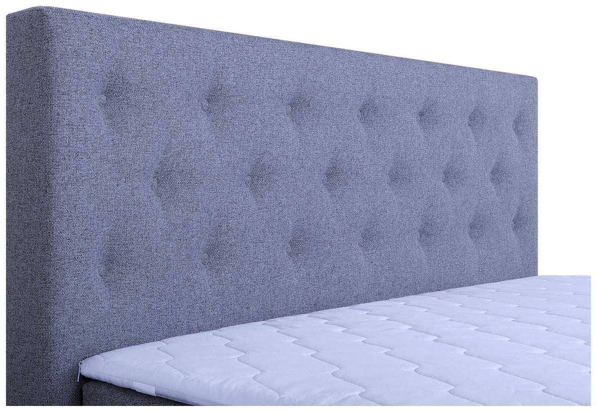 Boxspringbett Korfu Hellgrau, 180x200 Cm - Chromfarben/Hellgrau, Basics, Holzwerkstoff/Textil (180/200cm) - P & B