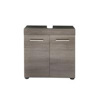 Waschbeckenunterschrank Runner/Moon B: 28cm - Schwarz/Silbereichenfarben, MODERN, Holzwerkstoff (58/57/31cm) - MID.YOU