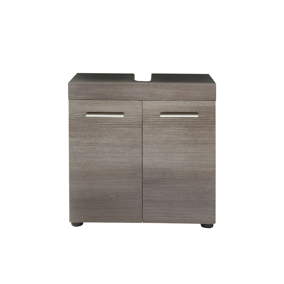 Waschbeckenunterschrank Runner/Moon B: 28cm - Schwarz/Silbereichenfarben, MODERN, Holzwerkstoff (58/57/31cm) - MID.YOU