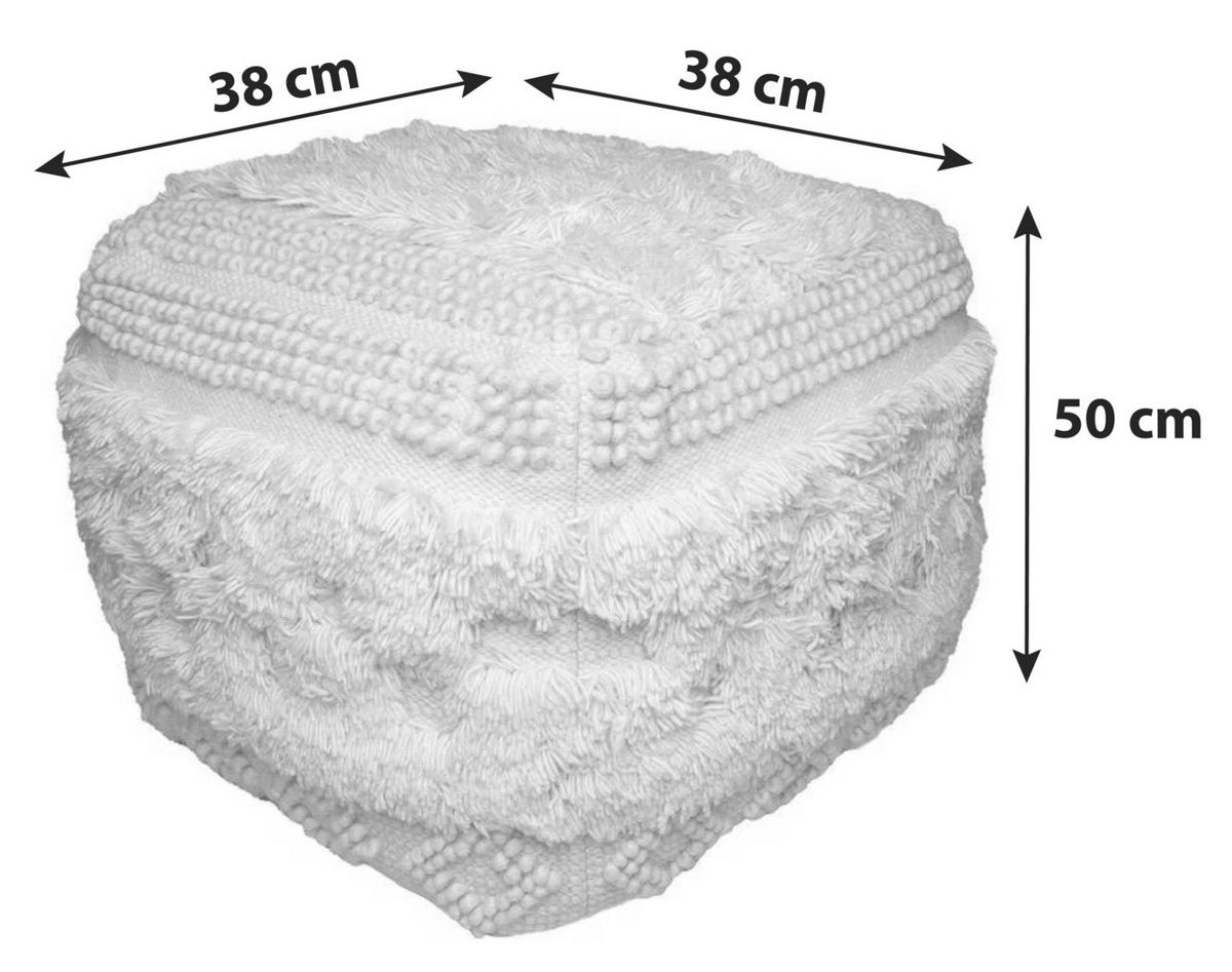 Pouf Bohist Naturfaser Creme DxH: 38x50 cm - Creme, Trend, Textil (38/50/38cm) - Kayoom