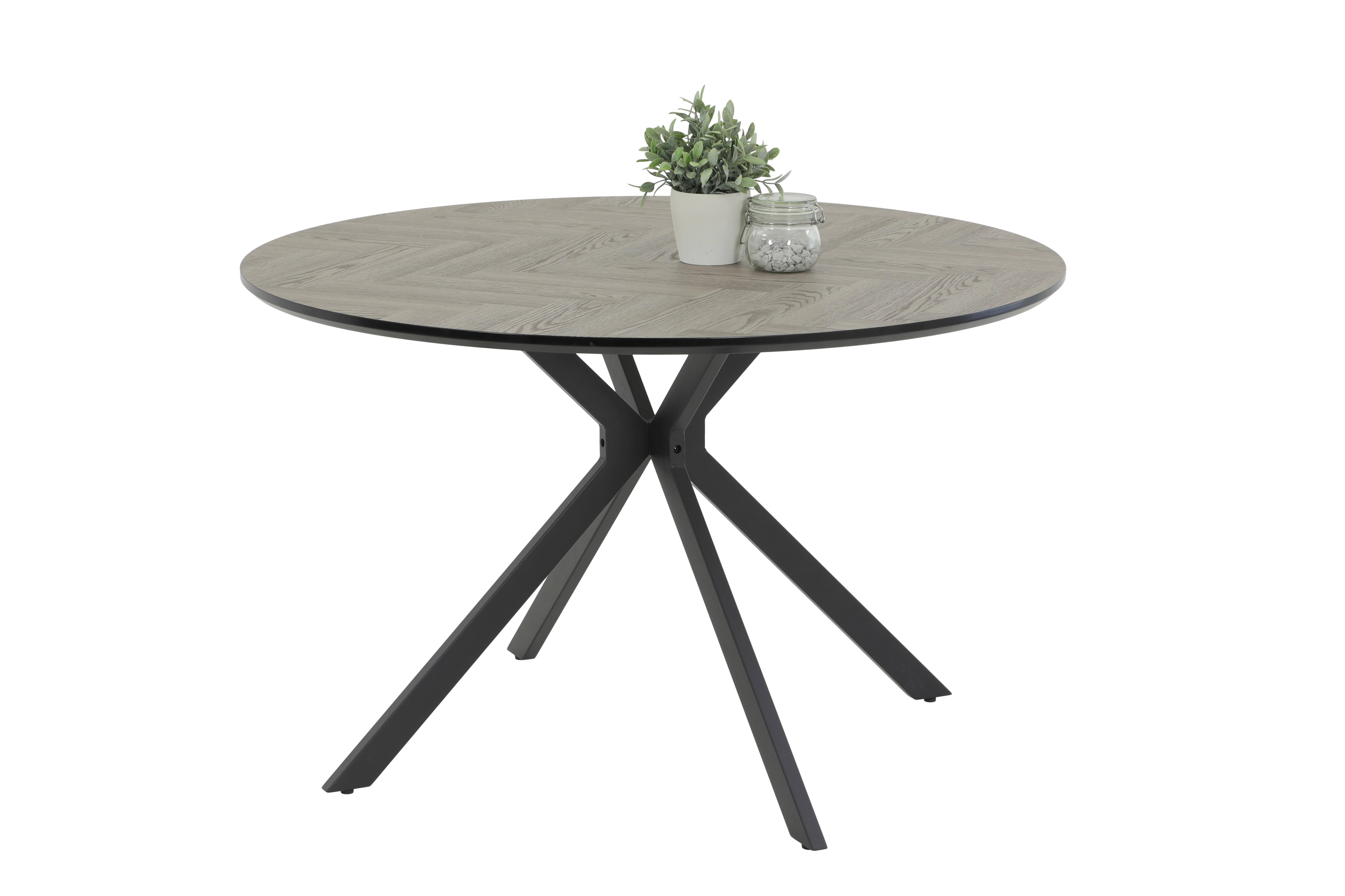 ESSTISCH PETRA T - Hellgrau/Schwarz, MODERN, Holzwerkstoff (120/76/120cm) - P & B