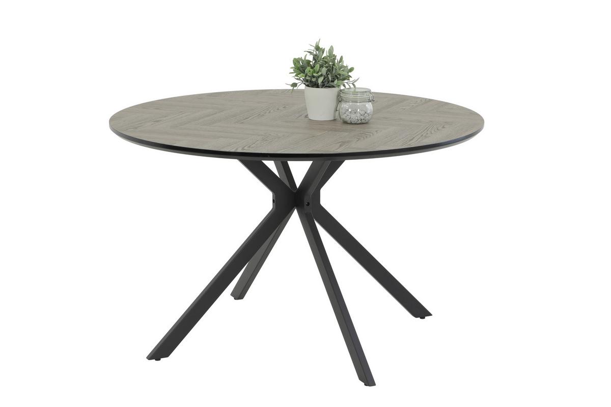 ESSTISCH PETRA T - Hellgrau/Schwarz, MODERN, Holzwerkstoff (120/76/120cm) - P & B